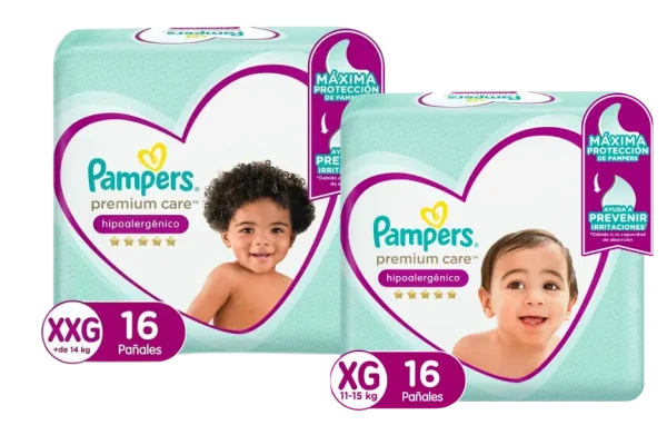 Pañales Pampers Premium Care XG - XXG 16un